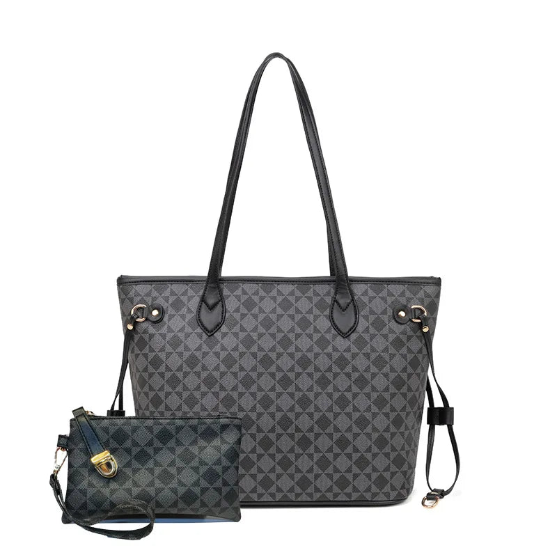 Elegant women's geometric tote bag with spacious interior. Ideal everyday shoulder bag for office, travel & daily use.