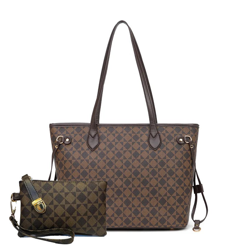 Modern women's geometric pattern tote bag. Durable and chic shoulder bag for professional work & stylish travel.