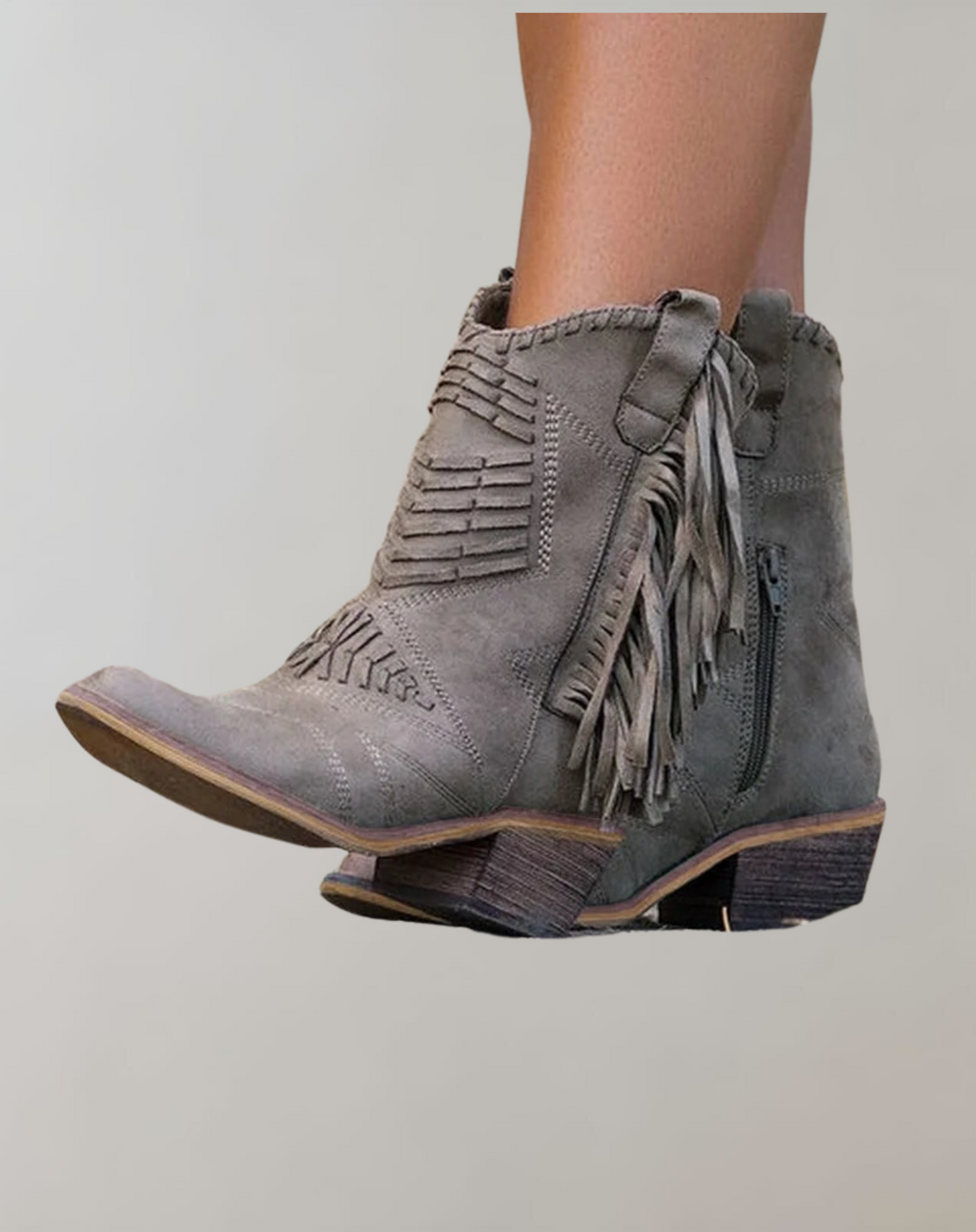Chic women's Selena ankle boots with stylish tassels, perfect for everyday fashion & fall outfits.