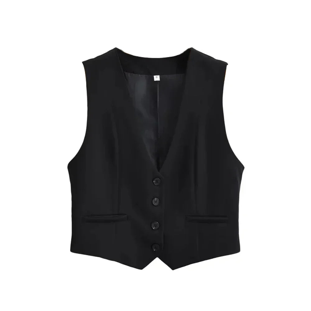 Beautifully tailored women's chic vest, offering a flattering fit for modern professional attire & stylish casual looks.