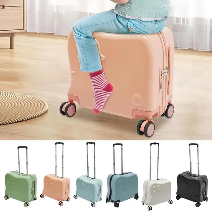 Child's durable elephant rolling suitcase, perfect for fun kids travel & carry-on.