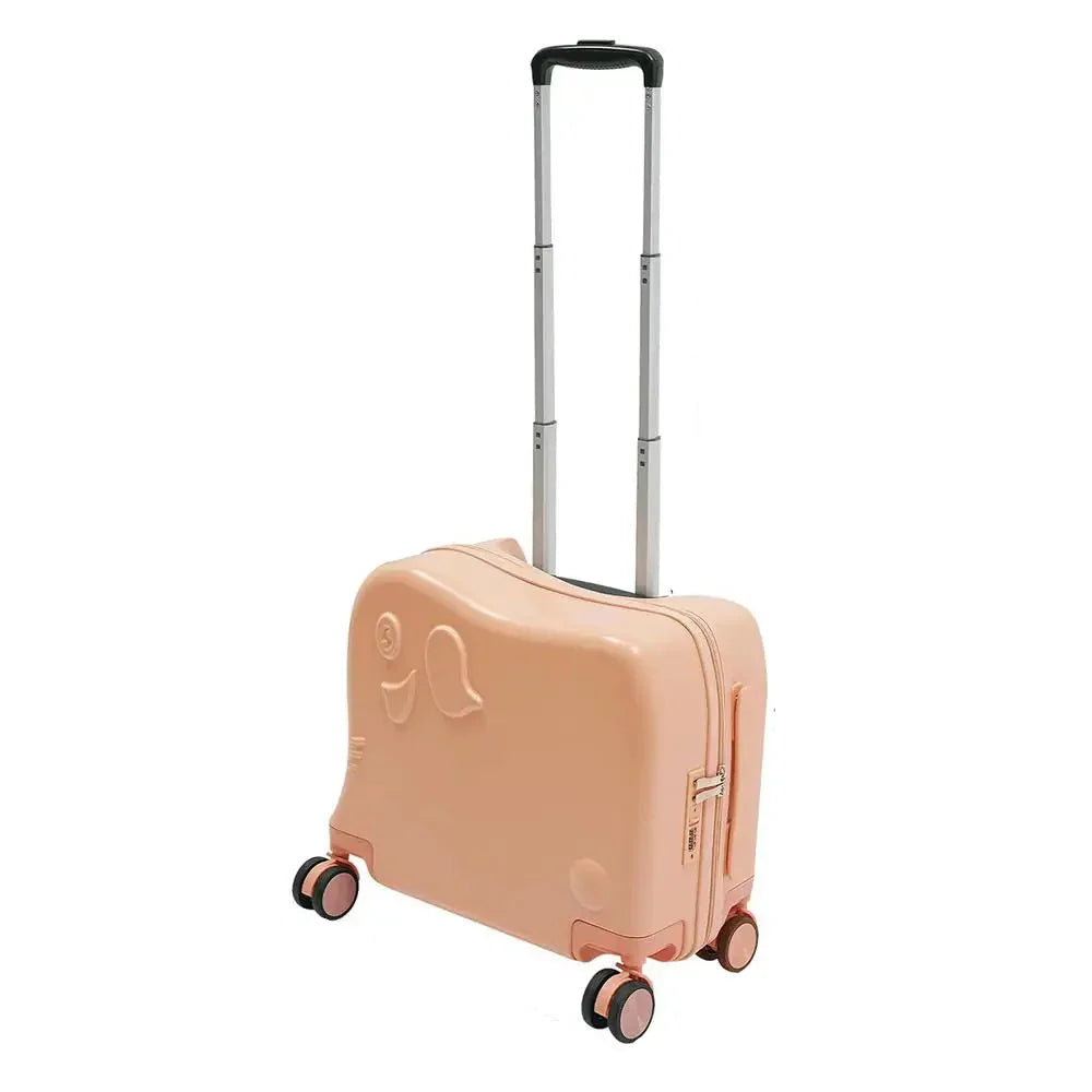 Durable elephant-themed rolling carry-on for children, making kids travel fun & easy.