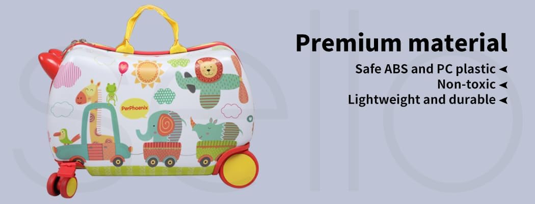 Travel-friendly child's scooter bag: octopus design ride-on suitcase with smooth 360° spinner wheels.