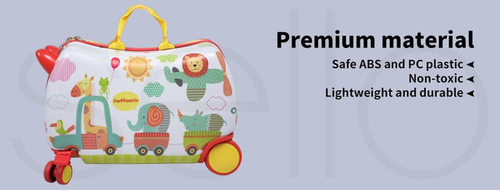 Travel-friendly child's scooter bag: octopus design ride-on suitcase with smooth 360° spinner wheels.