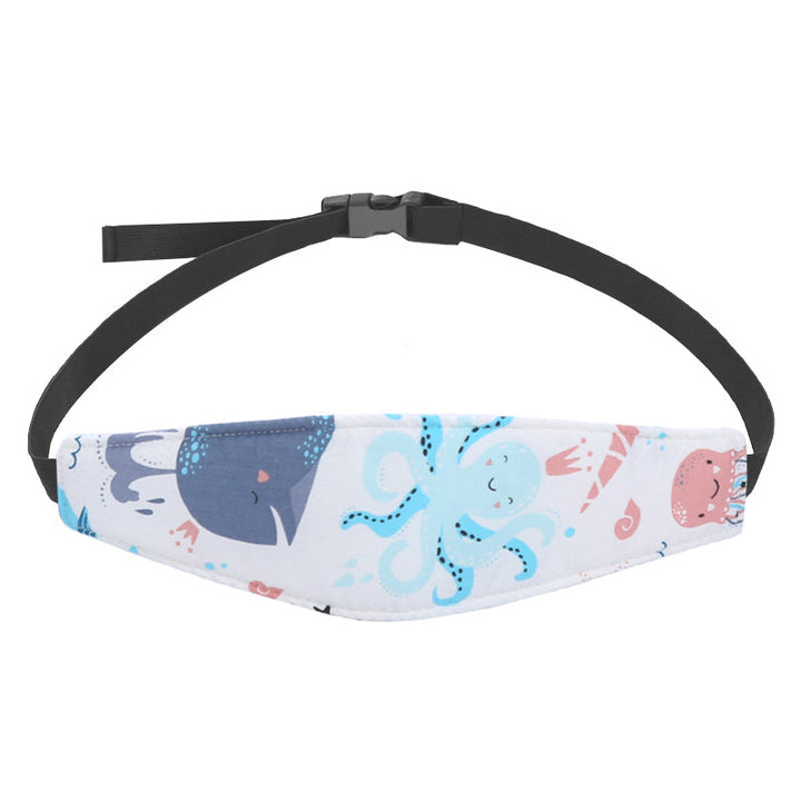 Padded child head support for car seats, offering optimal neck comfort and a safe sleeping aid for babies & toddlers.