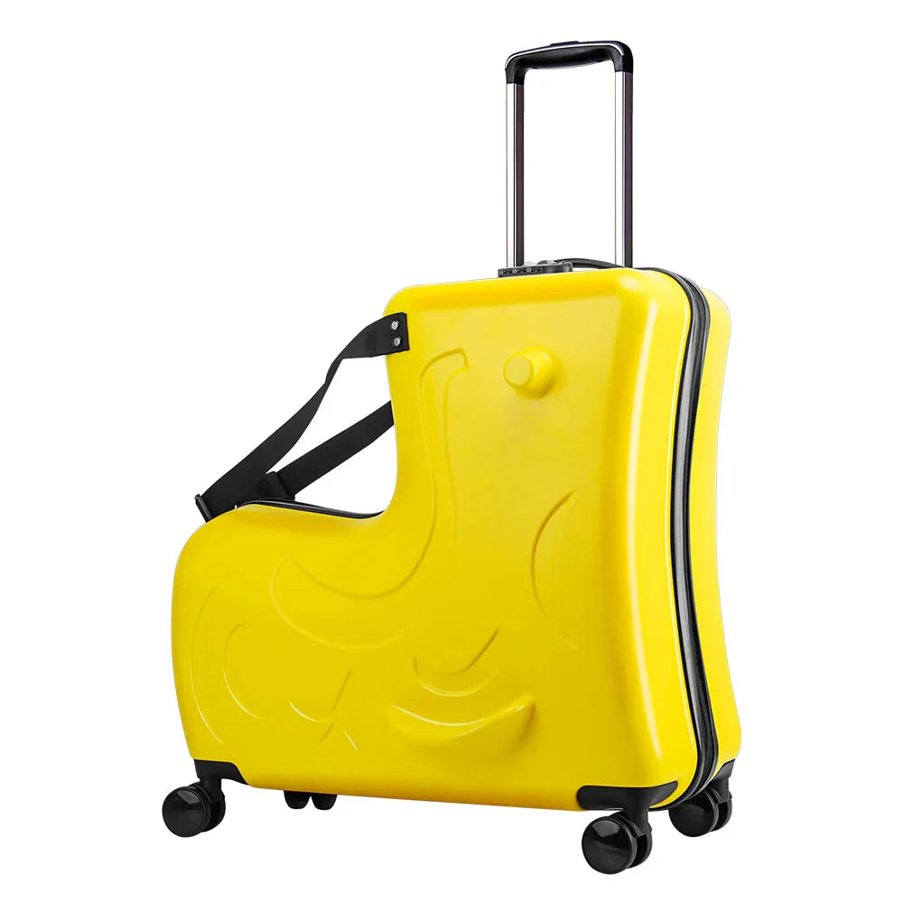 Fun travel gear: Milan children's ride-on suitcase. Child-friendly luggage for easy airport trips.