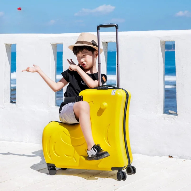 Kids' Milan ride-on luggage: durable children's suitcase for easy travel, ideal as a carry-on bag.