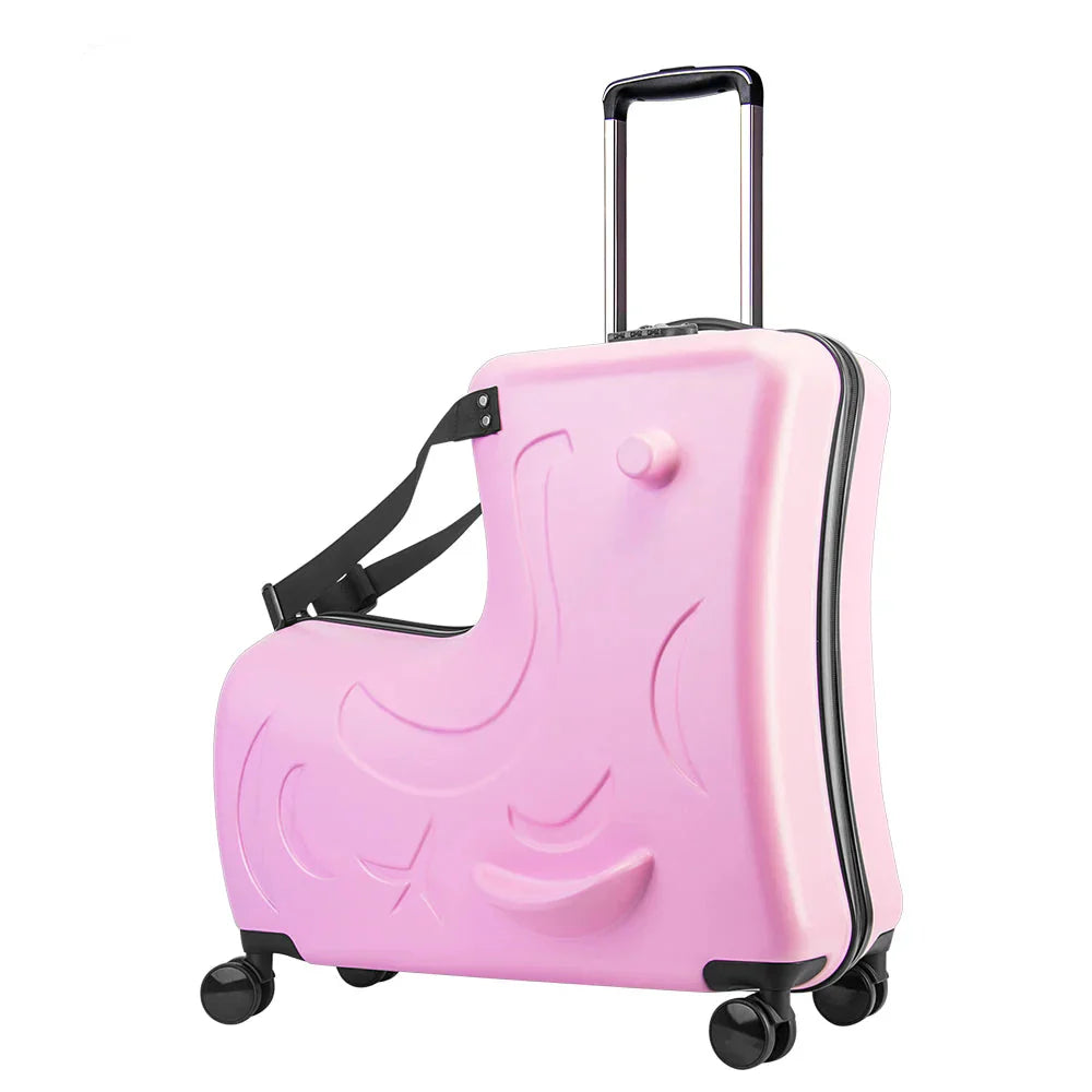 Pony-themed Milan ride-on luggage, a fun children's suitcase for easy navigation during family travel.