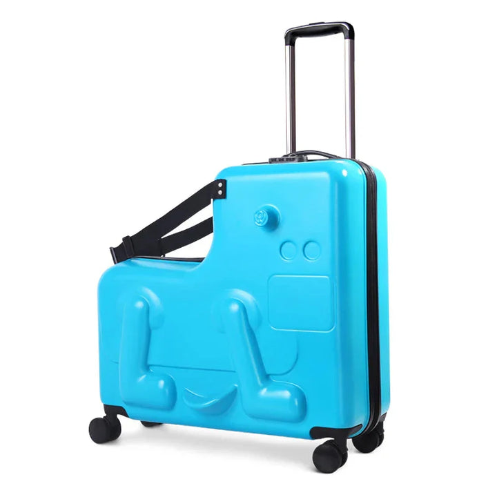Milan kids' ride-on suitcase, versatile children's luggage for carry-on or check-in. Makes travel fun!