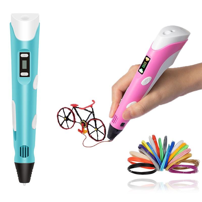Children using a colorful 3D printing pen to create vibrant, eco-friendly designs, ideal for artistic projects.