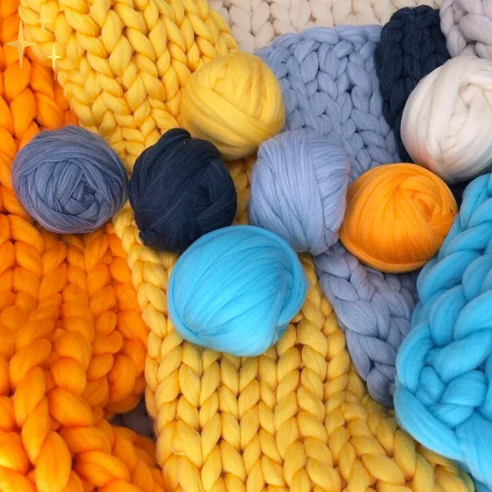 Large spool of thick wool yarn, 2.2 lb, for DIY blankets, textile art, and warm crafts.