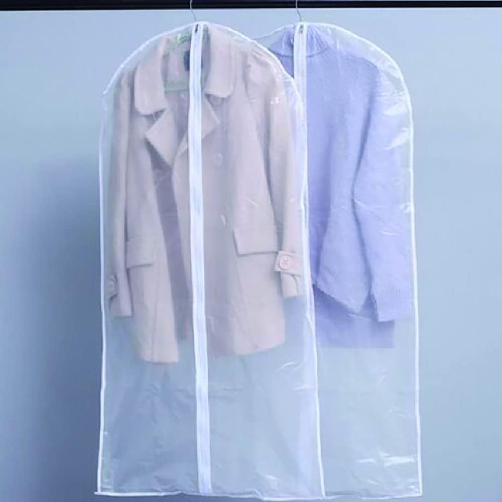 Transparent travel garment bags (10-pack) keep clothes protected, wrinkle-free, and easily visible for travel & storage.