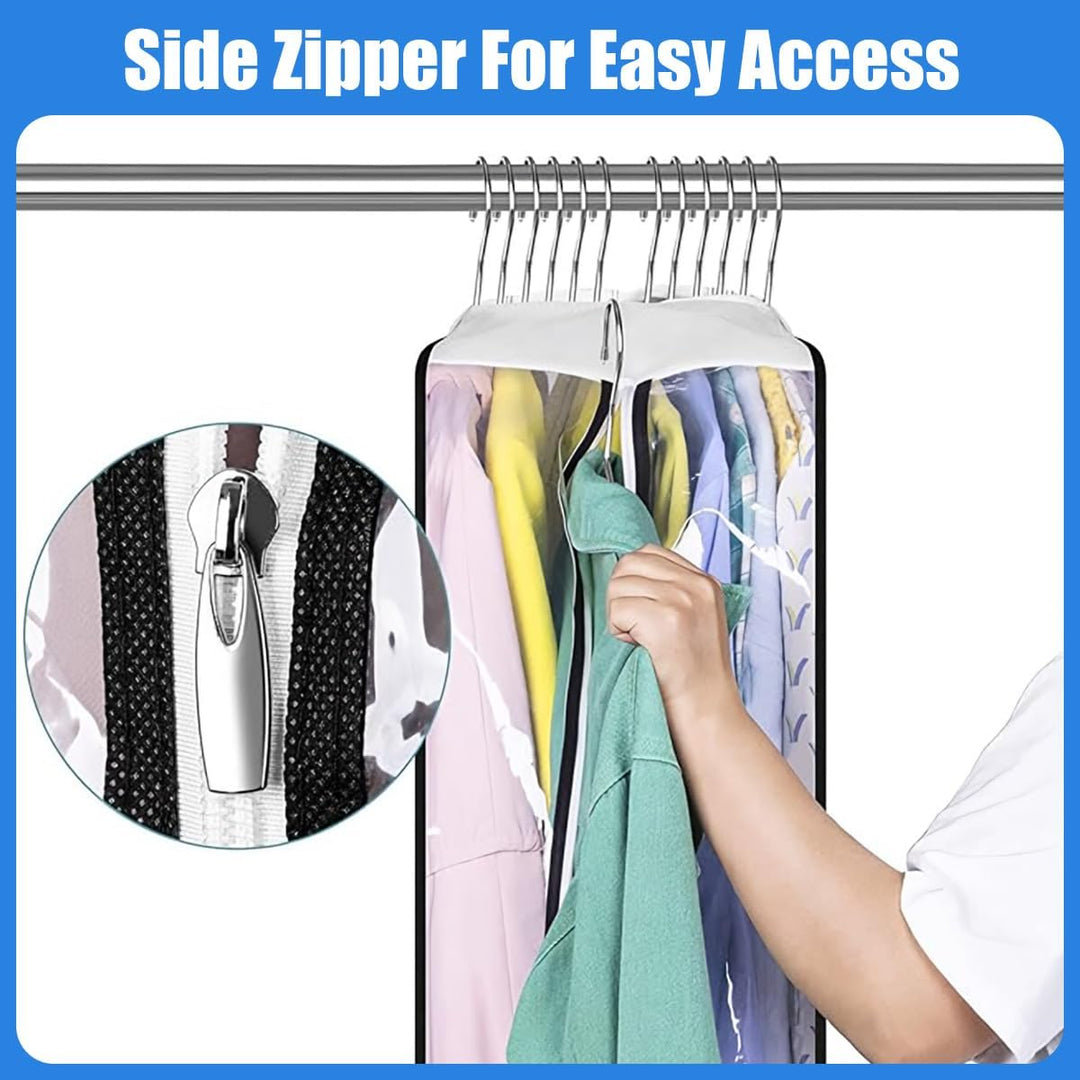 Dust-free storage: 6-pack of clear clothes covers, ideal for seasonal garments & suits.