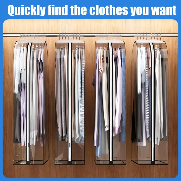 Protect clothes with 6 clear garment covers. Perfect for suits, dresses & long-term storage.