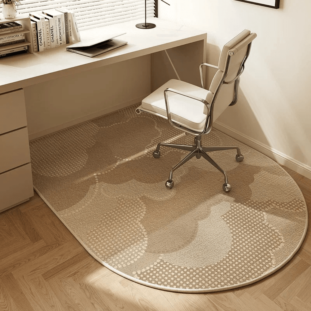 Transparent desk mat for office chairs, offering floor protection & seamless integration into your workspace.