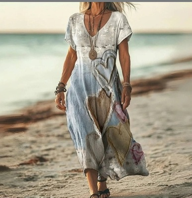 Elegant women's floral midi dress, a perfect addition to your spring wardrobe.