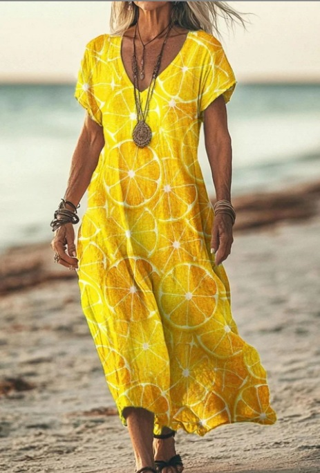 Full shot of a model wearing a flowy floral midi dress, ideal for spring events.