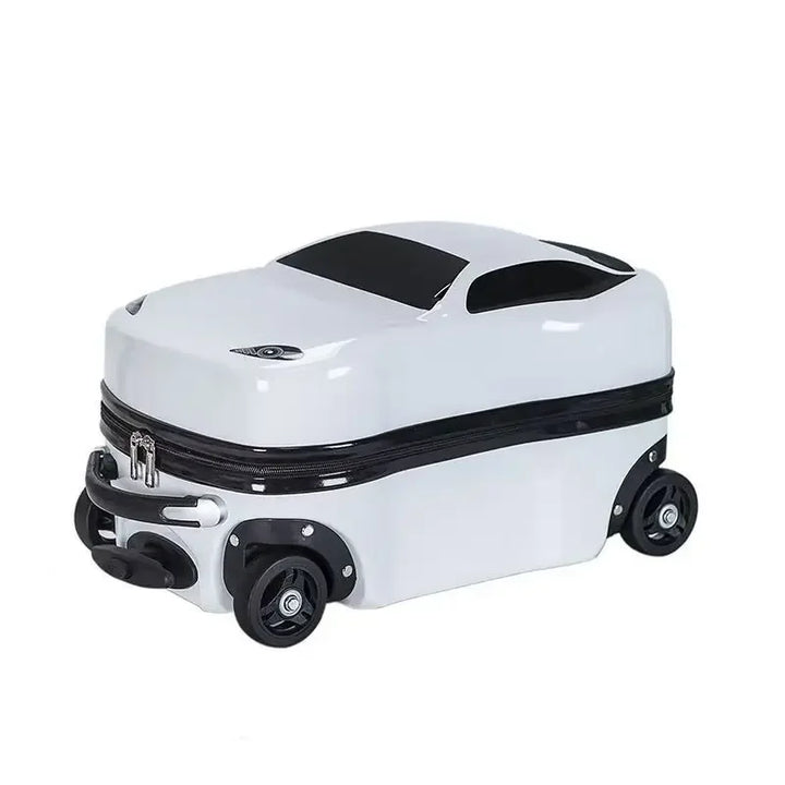 Adventure-ready kids travel gear: a hardshell car design carry-on suitcase for exciting trips.