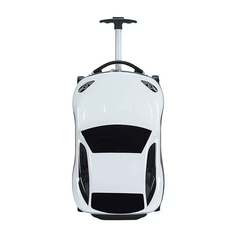 Playful children's car design hardshell suitcase. Sturdy kids luggage, perfect for imaginative play & travel.