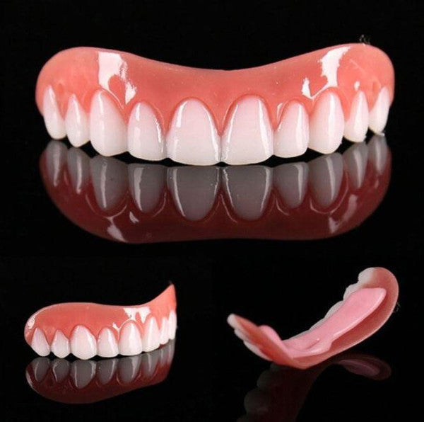 Get instant teeth whitening and a brighter, beautiful smile with this easy-to-use temporary dental cover.