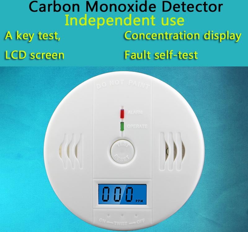 "Compact digital smoke and carbon monoxide detector with LCD display and dual detection for enhanced home safety."