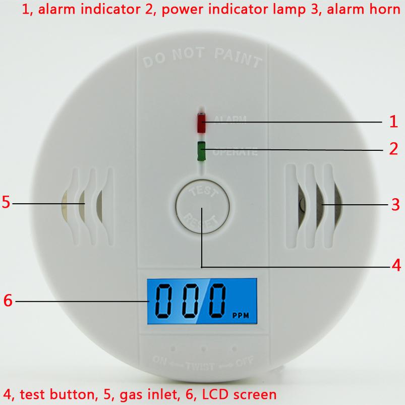 "Compact digital smoke and carbon monoxide detector with LCD display and dual detection for enhanced home safety."