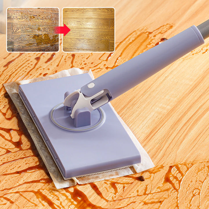 Compact hands-free mini mop with 360° swivel head for efficient home floor cleaning.