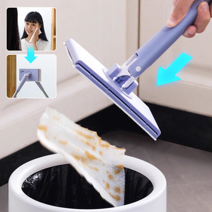 Efficient compact mini mop with 360° swivel, perfect for hands-free home cleaning and quick spills.