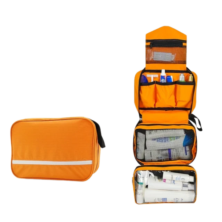 Practical unisex travel toiletry bag, a must-have hanging organizer for cosmetic and bathroom essentials on the go.