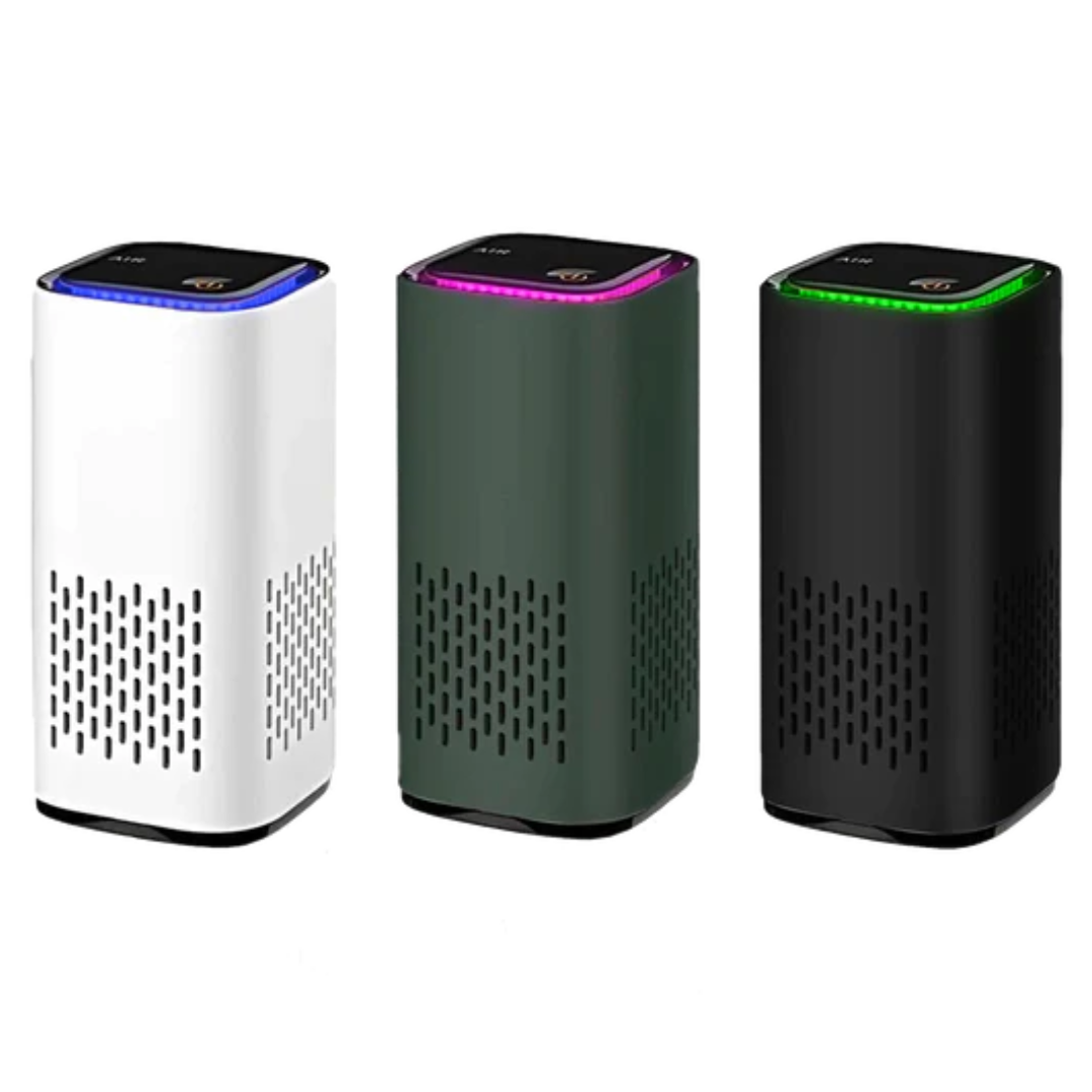 Quiet, compact air purifier for home, blends seamlessly. Removes pet odors & dander for fresh air & allergy relief.