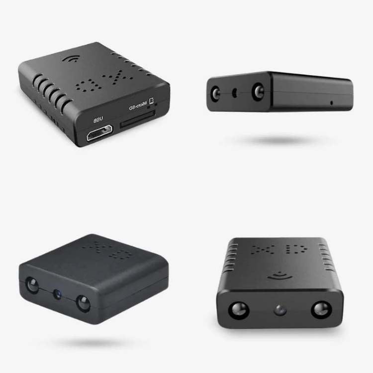 "Compact mini HD camera with night vision, ideal for discreet surveillance; small size for easy concealment in any setting."