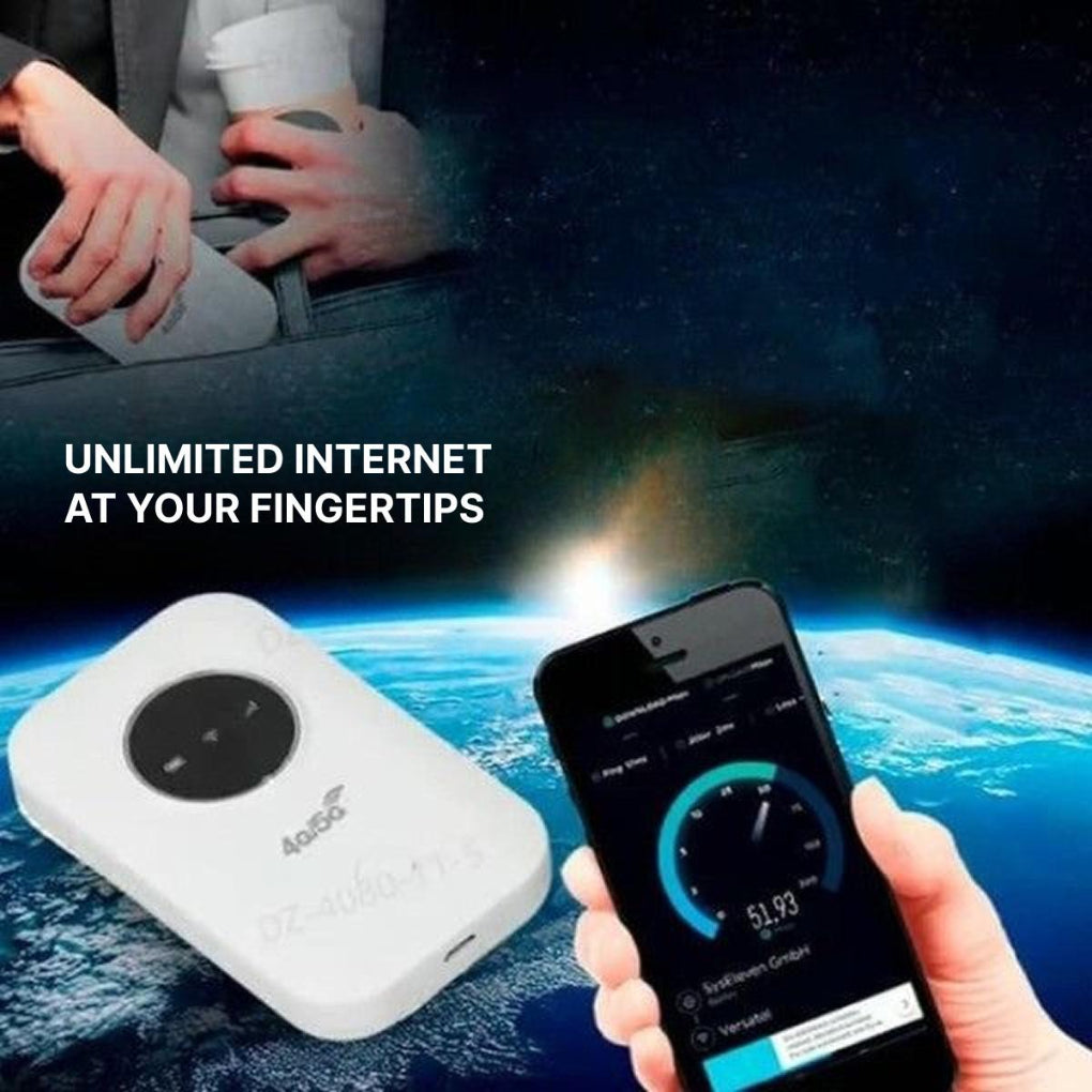 Compact portable WiFi router for travel & remote work, offering stable mobile internet & personal hotspot.