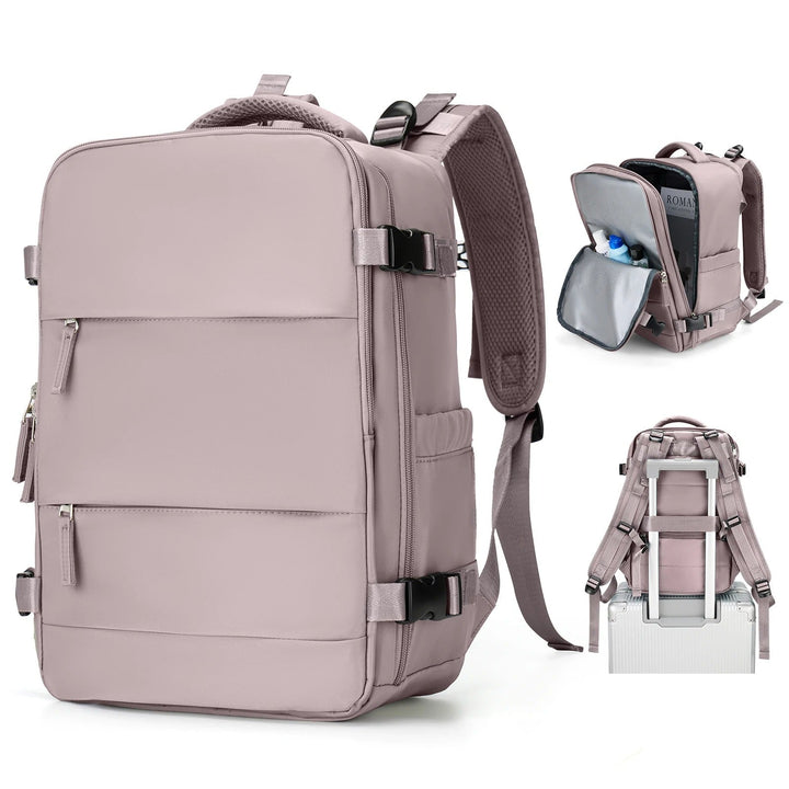 Versatile compact unisex backpack for daily commute, business, travel. Includes laptop sleeve for organized use.