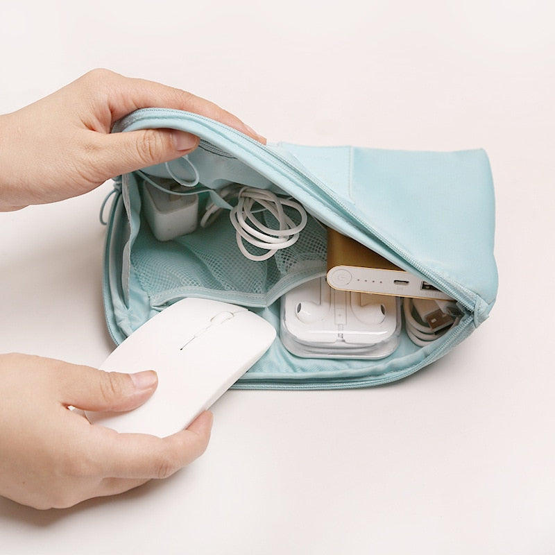 Gadget organizer, a compact unisex travel accessory to protect and sort all your essential electronics.