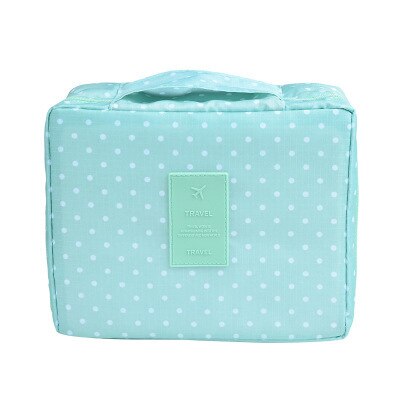 Compact waterproof makeup travel organizer bag for women's beauty essentials.