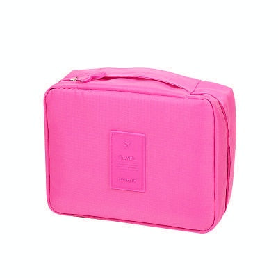 Elegant floral print women's waterproof makeup travel organizer & mini cosmetic case.