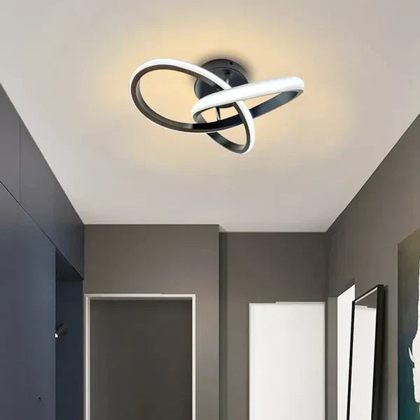 Contemporary double ring LED ceiling light, modern design for stylish home decor.