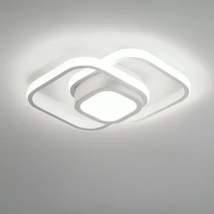 Stylish double ring LED ceiling light, modern home & office lighting, energy efficient.
