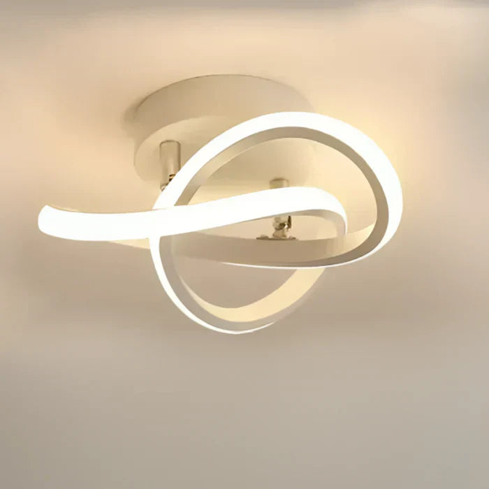 Contemporary double ring LED ceiling lamp, sleek design, ideal modern lighting for stylish spaces.