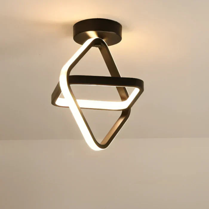 Twilight Rings modern LED ceiling light, double ring design, energy-saving home decor.