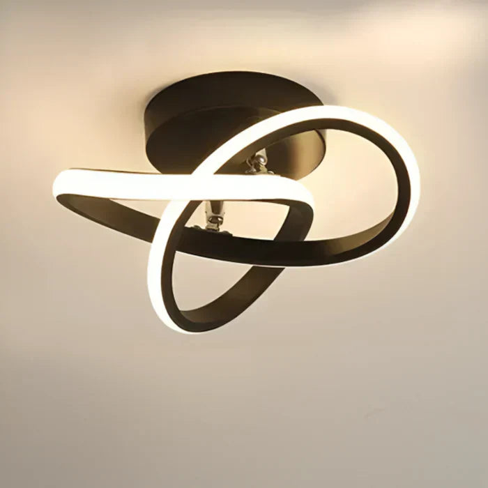 Contemporary LED ceiling lamp, double ring design, versatile for home or office lighting needs.