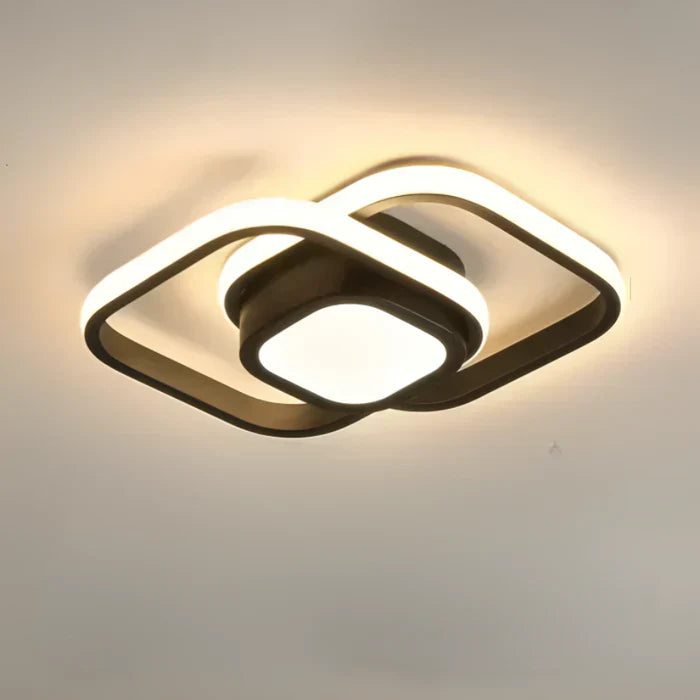 Modern double ring LED plafonnière, contemporary ceiling lamp, bright & energy-efficient.