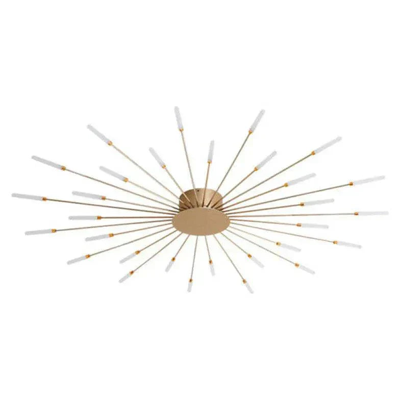"Contemporary LED ceiling light fixture with swirling firework design, featuring metal and acrylic construction for modern de