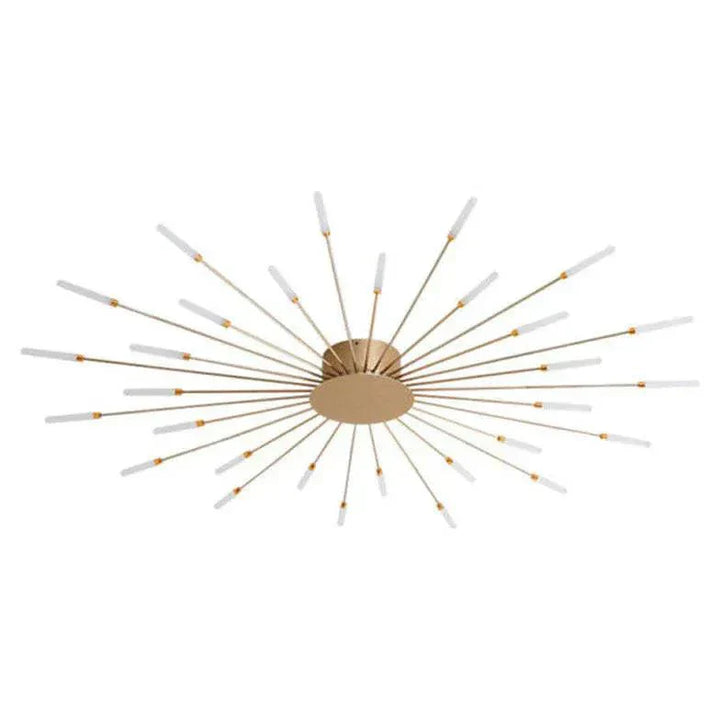 "Contemporary LED ceiling light fixture with swirling firework design, featuring metal and acrylic construction for modern de