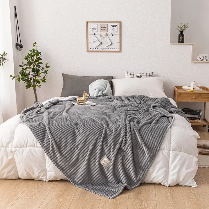 Richly colored, cozy flannel throw blanket, thick and warm for ultimate comfort. Perfect autumn home decor for any room.