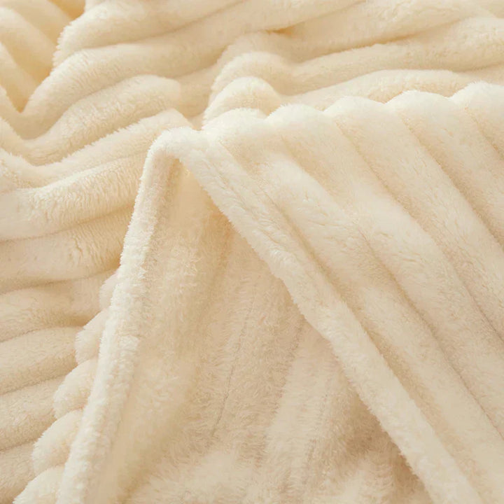 Perfect cozy wide striped flannel fleece blanket, soft and warm gift for home comfort.