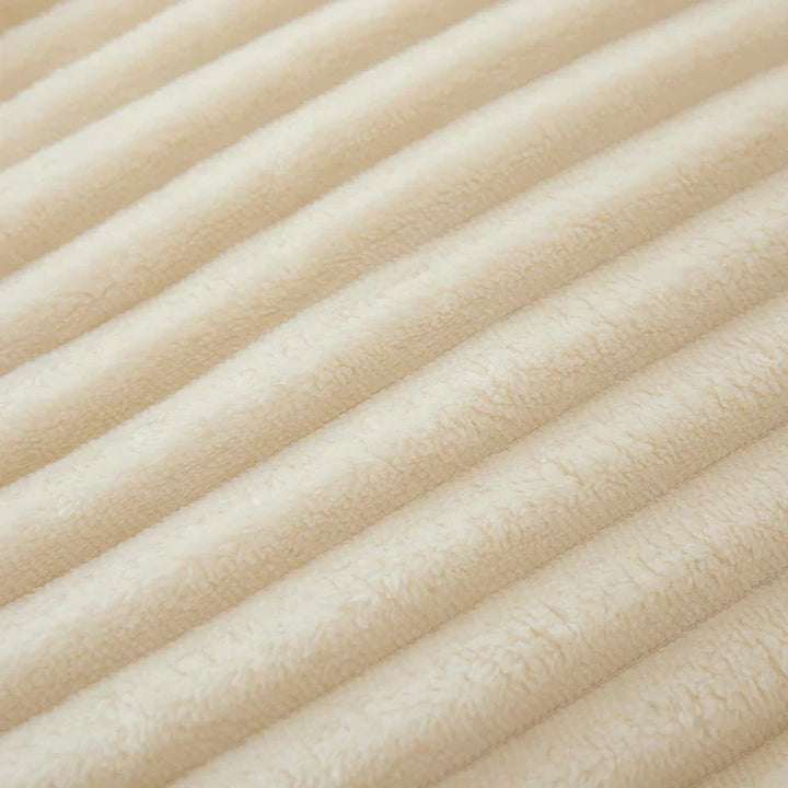 Cozy Wide Striped Flannel Fleece Blanket; soft, warm throw for bedroom, living room, comfort.