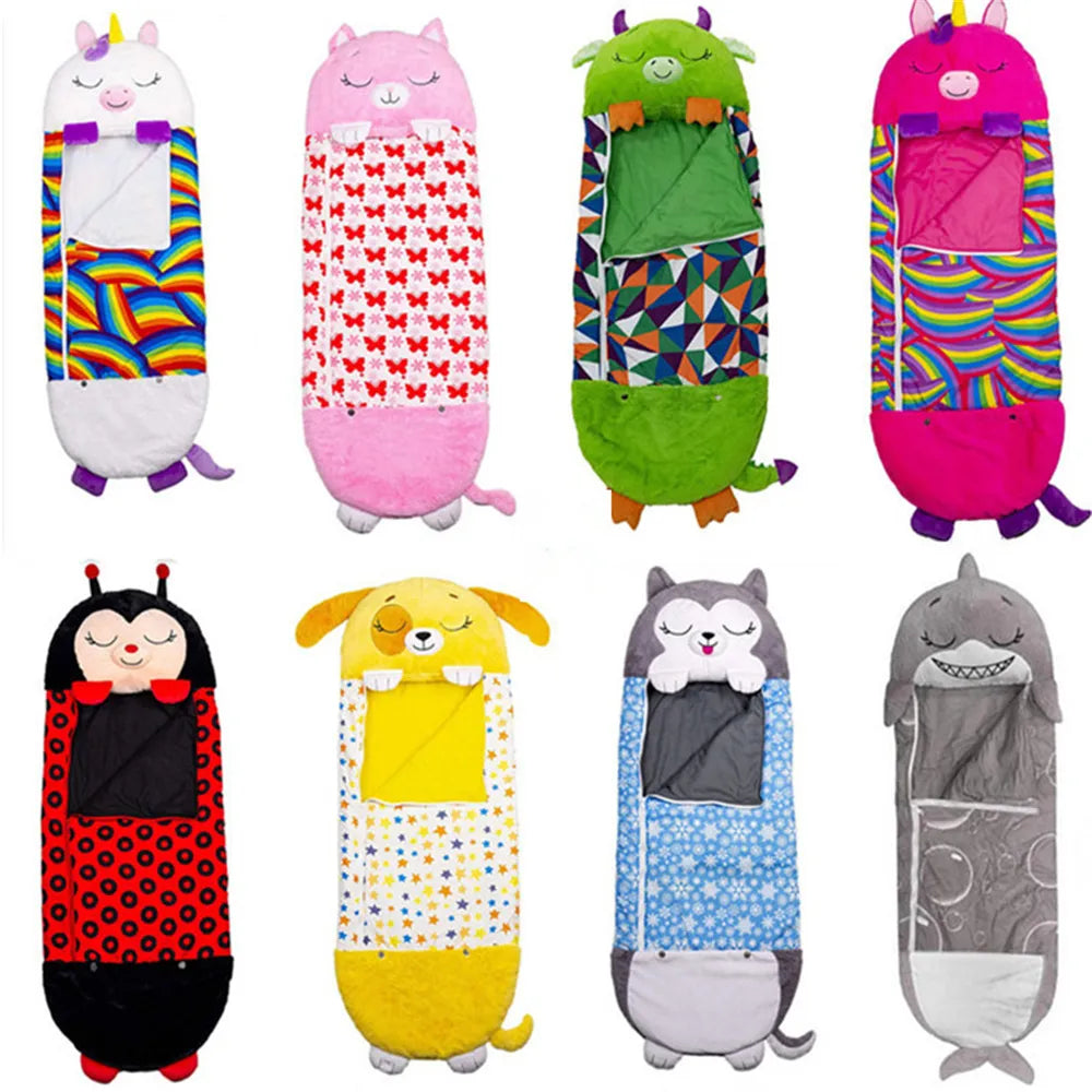 Plush animal children's nap mat, perfect for toddler sleep, play, and cozy travel.