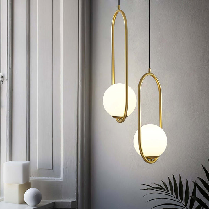Modern Pendant Lamp with Metal & Glass