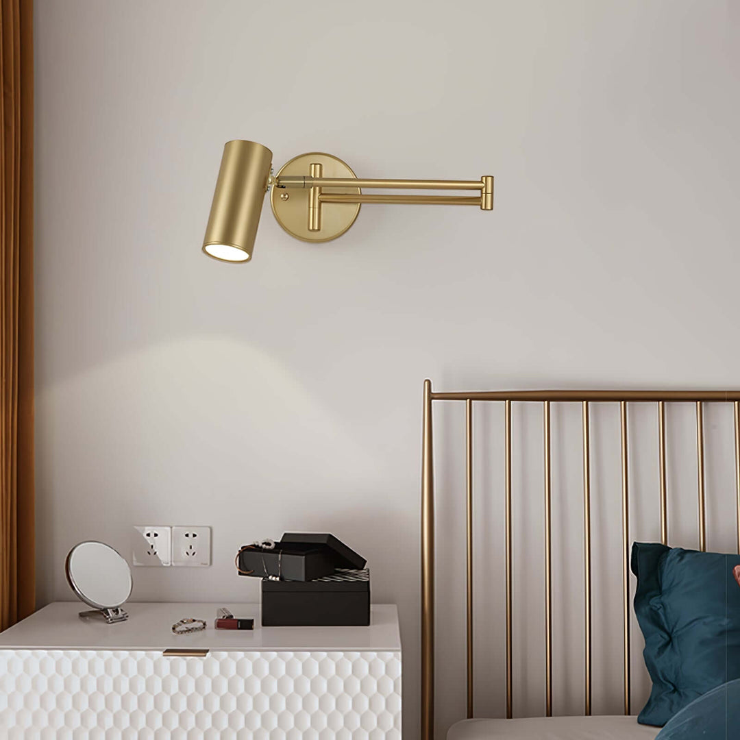 Adjustable Metal Swing Arm Wall Lamp with Integrated LED